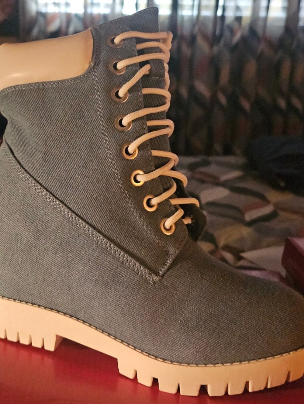 Women’s Casual Lace-Up Ankle Boots in Gray,Rose,Canel And Blue $30 Each